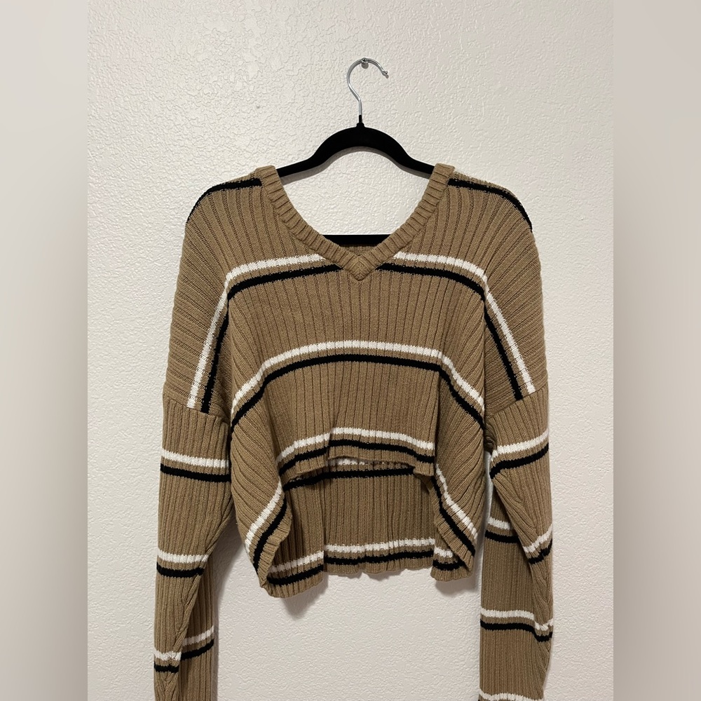 Brown Striped Pacsun Sweater, Worn Once Size M